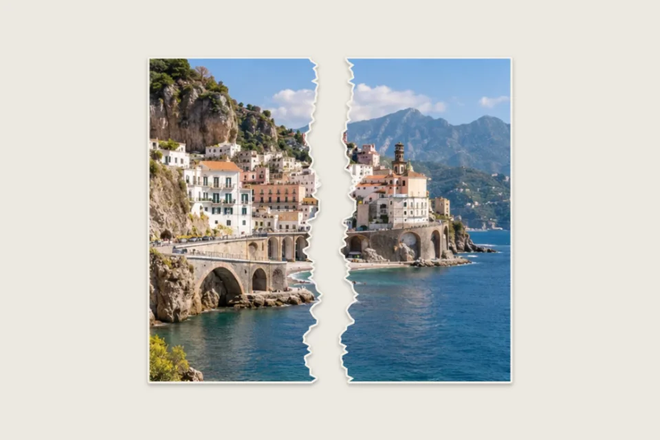 paper tear effect — Split photo